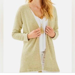 Lilly Pulitzer Woodbury Gold Metallic Cardigan
